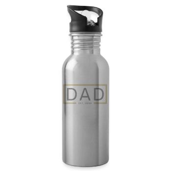 Dad 2022 Werdender Papa Vatertag Vater - Trinkflasche mit integriertem Trinkhalm - Lightsilver - Rechts