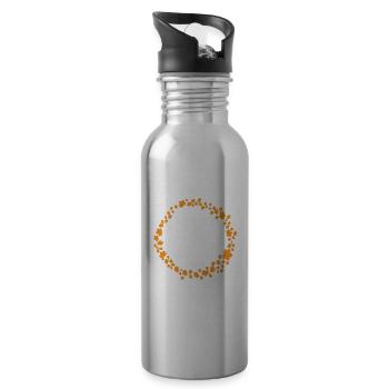 Give Thanks Y'all USA America Holiday - Water bottle with straw - silver - Right