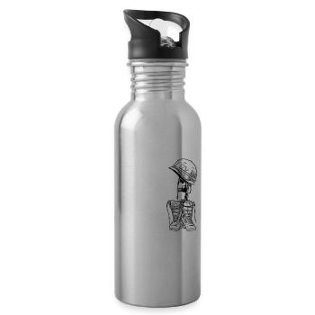 Being a soldier is a choice 2 - Water bottle with straw - silver - Right