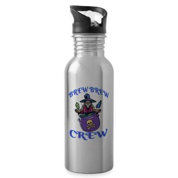 Brew Brew Crew Funny Retro Halloween Wizard - Trinkflasche mit integriertem Trinkhalm - Lightsilver - Rechts