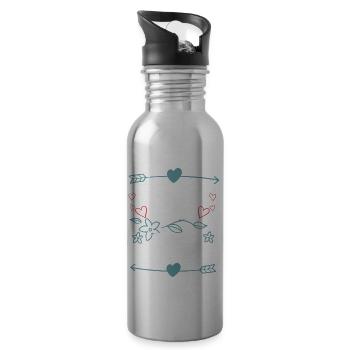 Urgroßmutter Oma Uroma Urgroßeltern Großmutter - Trinkflasche mit integriertem Trinkhalm - Lightsilver - Rechts