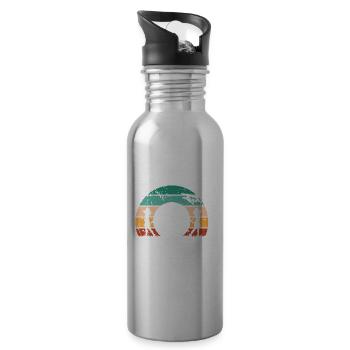 Just A GIRL Who Loves Playing Golf Retro Golfer - Water bottle with straw - silver - Right
