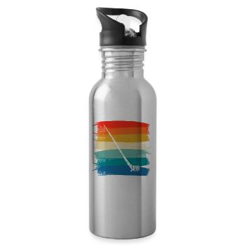 Retro Vintage Classic pour un joueur de cor des Alpes fait - Gourde avec paille intégrée - argent clair - Droite