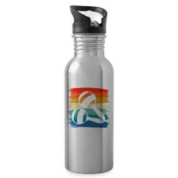Retro Vintage Classic Maraca Player Instrument - Water bottle with straw - silver - Right