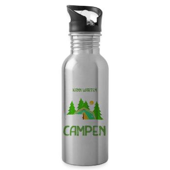 Das Altersheim Kann Warten Ich Geh Campen Opa & - Trinkflasche mit integriertem Trinkhalm - Lightsilver - Rechts