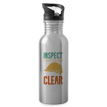Inspect Permit Tear Down Clear Home Improvement Ha - Trinkflasche mit integriertem Trinkhalm - Lightsilver - Rechts