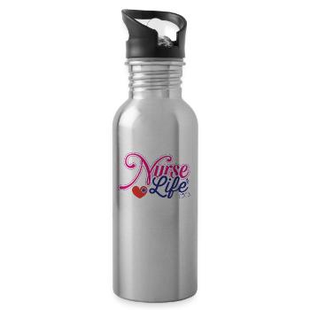 Health and Nurse - Water bottle with straw - silver - Right