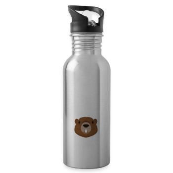 This Is My Human Costume I'm Really a Beaver Funny - Water bottle with straw - silver - Right