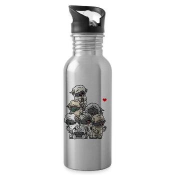 Lustig Walliser Schwarznasenschaf Schaf - Trinkflasche mit integriertem Trinkhalm - Lightsilver - Rechts