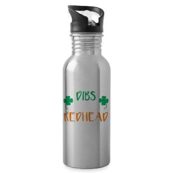 Funny Dibs On The Redhead Irish Ginger St. - Trinkflasche mit integriertem Trinkhalm - Lightsilver - Rechts