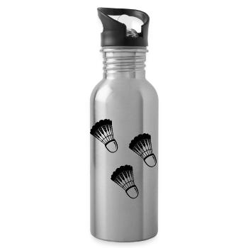 Badminton - Water bottle with straw - silver - Right
