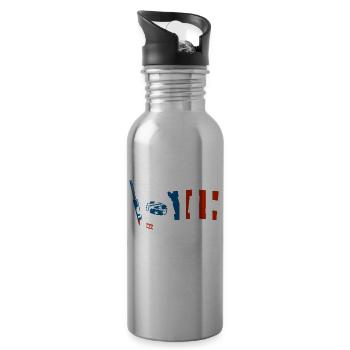 USA Ice Hockey Penalty Box Hockey Girls Boys - Trinkflasche mit integriertem Trinkhalm - Lightsilver - Rechts