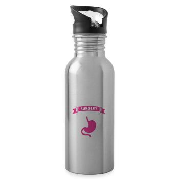 Gastric Bypass and Gastric Bypass Operation Design - Water bottle with straw - silver - Right
