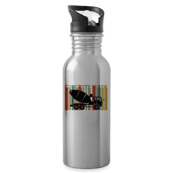Retro-beton-lkw - Trinkflasche mit integriertem Trinkhalm - Lightsilver - Rechts