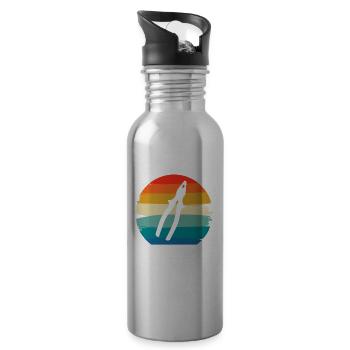 Retro Vintage Classic Electrician Electrical - Trinkflasche mit integriertem Trinkhalm - Lightsilver - Rechts
