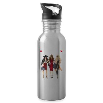 Oh SIP, it's a girl exit black - Water bottle with straw - silver - Right