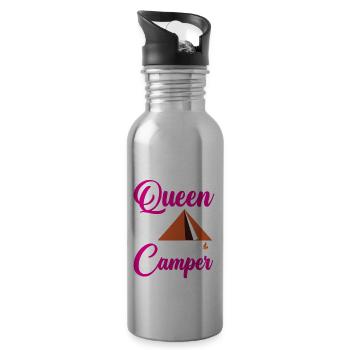 Queen Of The Camper Camping Outdoor Caravan - Water bottle with straw - silver - Right