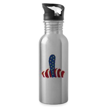 4th of July Vote Cactus Patriotic American Fucktus - Trinkflasche mit integriertem Trinkhalm - Lightsilver - Rechts