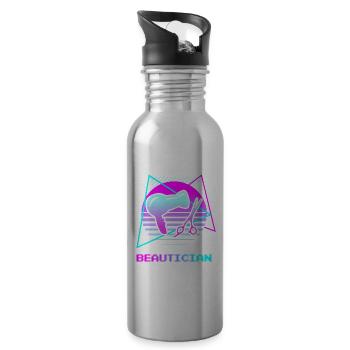 Retro Vintage Classic Beautician Cosmetologist - Trinkflasche mit integriertem Trinkhalm - Lightsilver - Rechts