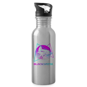 Retro Vintage Classic Blacksmith Blacksmithing - Trinkflasche mit integriertem Trinkhalm - Lightsilver - Rechts