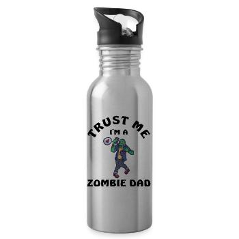 Trust Me I Am A Zombie Dad - Trinkflasche mit integriertem Trinkhalm - Lightsilver - Rechts