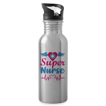 NURSE Nurse - Water bottle with straw - silver - Right