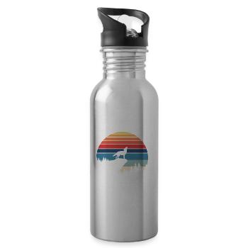 Coyote Hunter Design for Coyote Hunting - Water bottle with straw - silver - Right