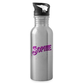 Sophie name personalized - Water bottle with straw - silver - Right