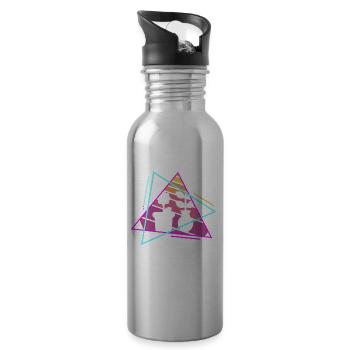 Retro Vintage Classic Gardener Gardening - Water bottle with straw - silver - Right