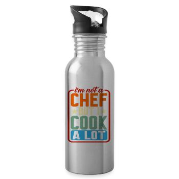 I'm Not A Chef But I Cook A Lot - Trinkflasche mit integriertem Trinkhalm - Lightsilver - Rechts