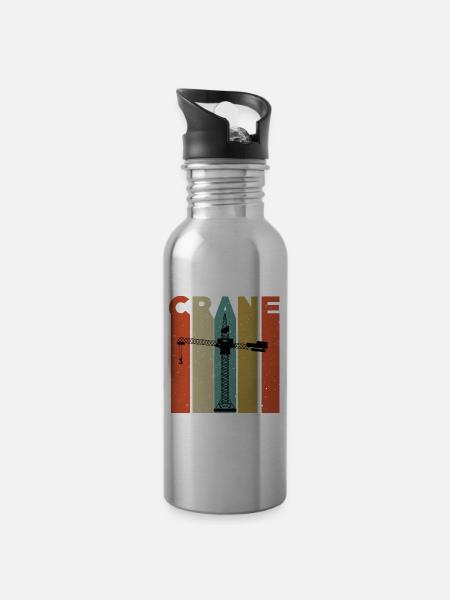 Kran - Trinkflasche mit integriertem Trinkhalm - Lightsilver