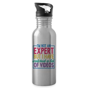 Not An Expert But I Have Watched A Lot Of Videos 2 - Trinkflasche mit integriertem Trinkhalm - Lightsilver - Rechts