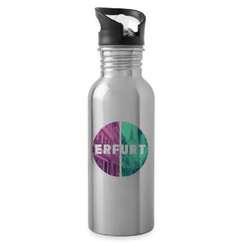 Erfurt Deutschland Stadt Skyline Heimat Liebe - Trinkflasche mit integriertem Trinkhalm - Lightsilver - Rechts