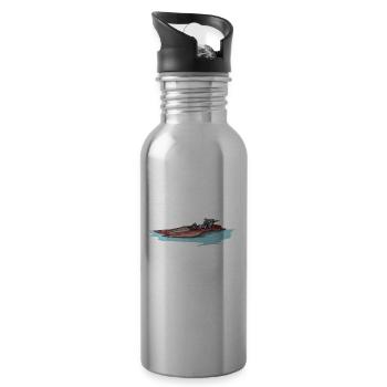 Drag Boat Racing I Drag Boat Driver Speedboat - Trinkflasche mit integriertem Trinkhalm - Lightsilver - Rechts