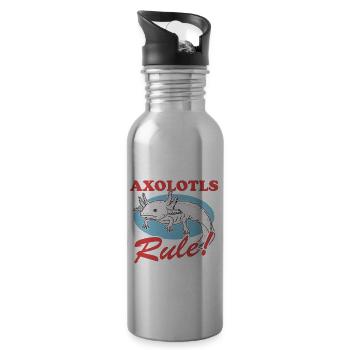 Cadeau d’amphibiens à queue d’Axolotl - Gourde avec paille intégrée - argent clair - Droite