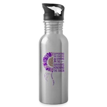 Überdosis Awareness Sonnenblume - Trinkflasche mit integriertem Trinkhalm - Lightsilver - Rechts