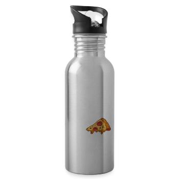 I Really Like Pizza And I Can't Lie - Trinkflasche mit integriertem Trinkhalm - Lightsilver - Rechts