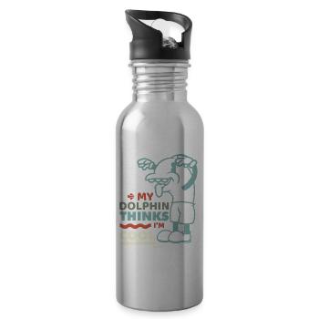 Delfin - Trinkflasche mit integriertem Trinkhalm - Lightsilver - Rechts