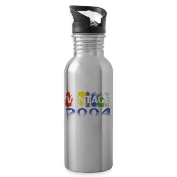 Fantastic Since 2004 Retro 18th Bitrthday - Water bottle with straw - silver - Right