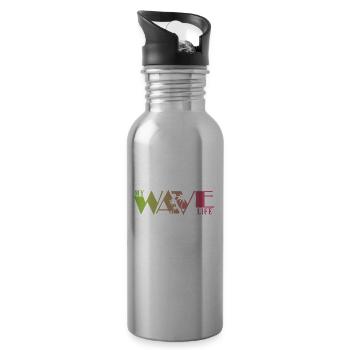 Wave Life Surfing Water Sports - Water bottle with straw - silver - Right