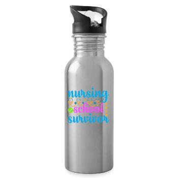 Krankenschwester Krankenhaus Not - Trinkflasche mit integriertem Trinkhalm - Lightsilver - Rechts