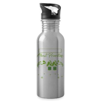 Amoureux des plantes Jardinage Jardiniers - Gourde avec paille intégrée - argent clair - Droite