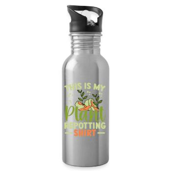 Plant Lovers Gardening Garden Gardeners - Water bottle with straw - silver - Right