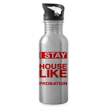 I Stay In My House Like I'm On Probation - Water bottle with straw - silver - Right