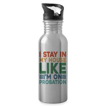 I Stay In My House Like I'm On Probation 2 - Water bottle with straw - silver - Right