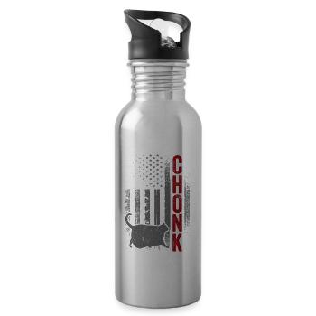 Chonk Meme Cat Chonk - Water bottle with straw - silver - Right