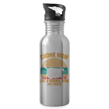 Chonk Meme Cat - Water bottle with straw - silver - Right