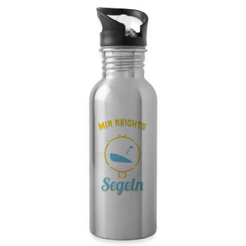 Mir reichts ich gehe Segeln Helgoland Design - Trinkflasche mit integriertem Trinkhalm - Lightsilver - Rechts