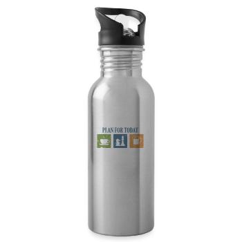 Plan for Today Schach Denksport Spiel - Trinkflasche mit integriertem Trinkhalm - Lightsilver - Rechts