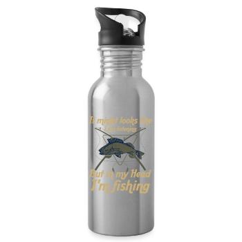It may look like I'm - Water bottle with straw - silver - Right